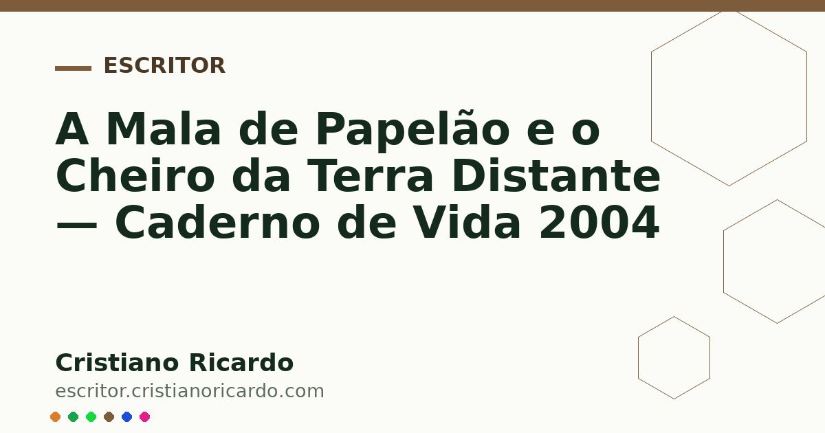Card OG automático: A Mala de Papelão e o Cheiro da Terra Distante — Caderno de Vida 2004