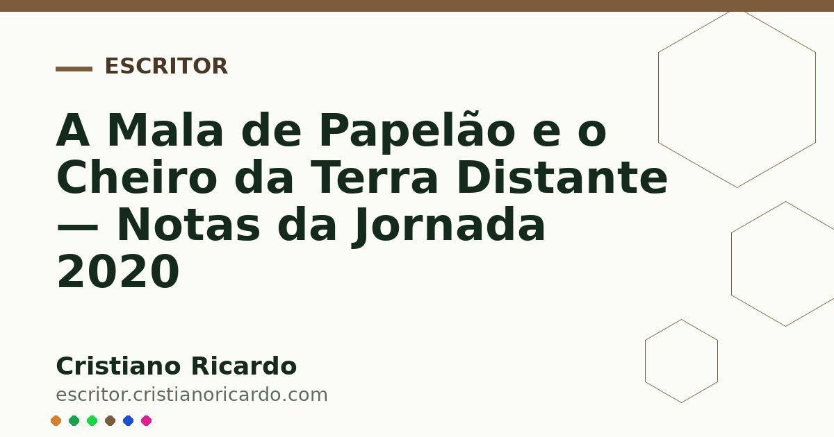 Card OG automático: A Mala de Papelão e o Cheiro da Terra Distante — Notas da Jornada 2020