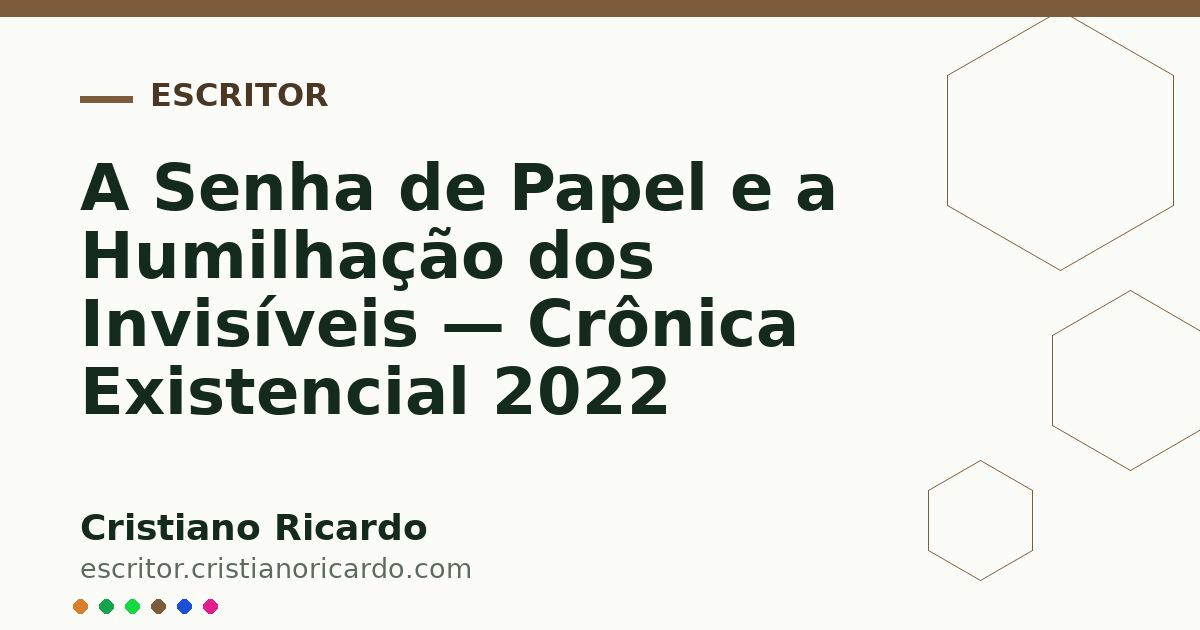 Card OG automático: A Senha de Papel e a Humilhação dos Invisíveis — Crônica Existencial 2022