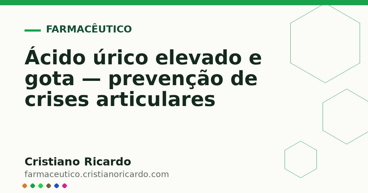 Card OG automático: Ácido úrico elevado e gota — prevenção de crises articulares