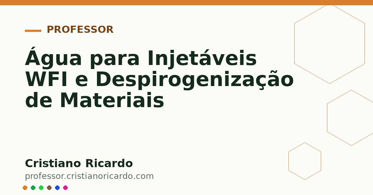 Card OG automático: Água para Injetáveis WFI e Despirogenização de Materiais