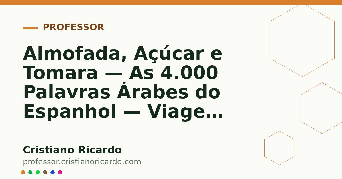 Card OG automático: Almofada, Açúcar e Tomara — As 4.000 Palavras Árabes do Espanhol — Viagem Linguística 2020