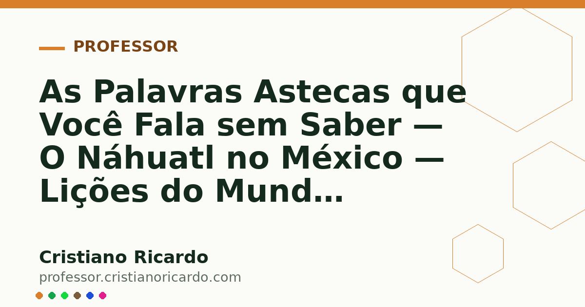 Card OG automático: As Palavras Astecas que Você Fala sem Saber — O Náhuatl no México — Lições do Mundo Hispânico 2024