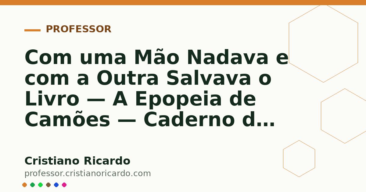 Card OG automático: Com uma Mão Nadava e com a Outra Salvava o Livro — A Epopeia de Camões — Caderno de Gramática 2007