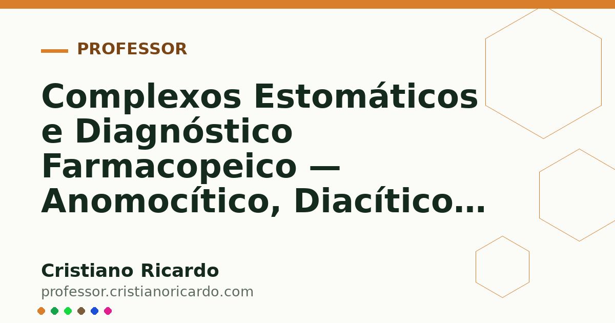 Card OG automático: Complexos Estomáticos e Diagnóstico Farmacopeico — Anomocítico, Diacítico, Paracítico e Anisocítico