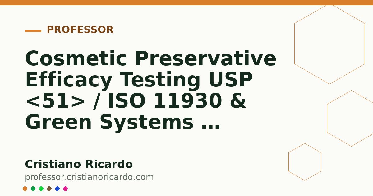 Card OG automático: Cosmetic Preservative Efficacy Testing USP <51> / ISO 11930 & Green Systems — Engineering Review 2026