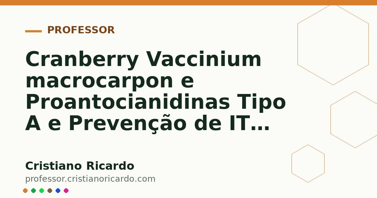 Card OG automático: Cranberry Vaccinium macrocarpon e Proantocianidinas Tipo A e Prevenção de ITU Aprofundamento 3