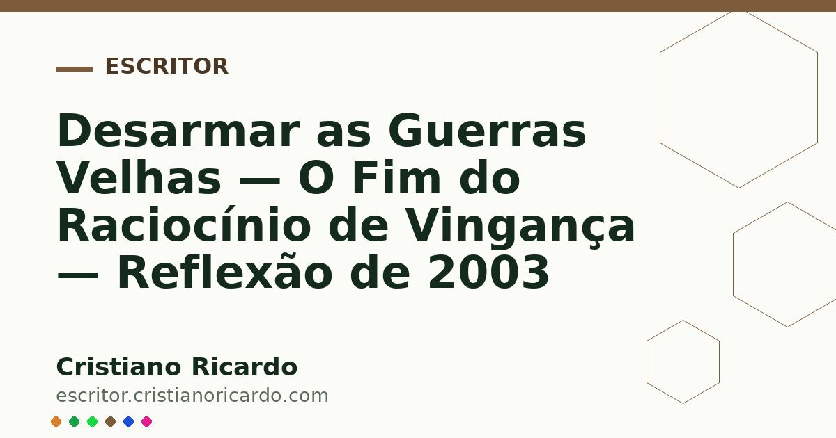 Card OG automático: Desarmar as Guerras Velhas — O Fim do Raciocínio de Vingança — Reflexão de 2003