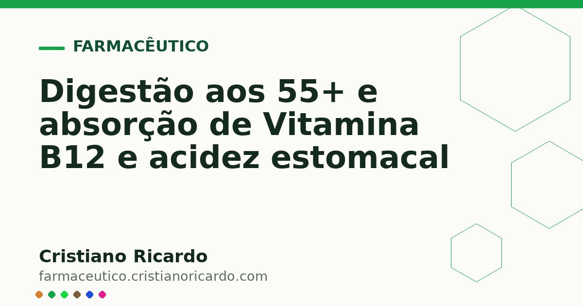 Card OG automático: Digestão aos 55+ e absorção de Vitamina B12 e acidez estomacal
