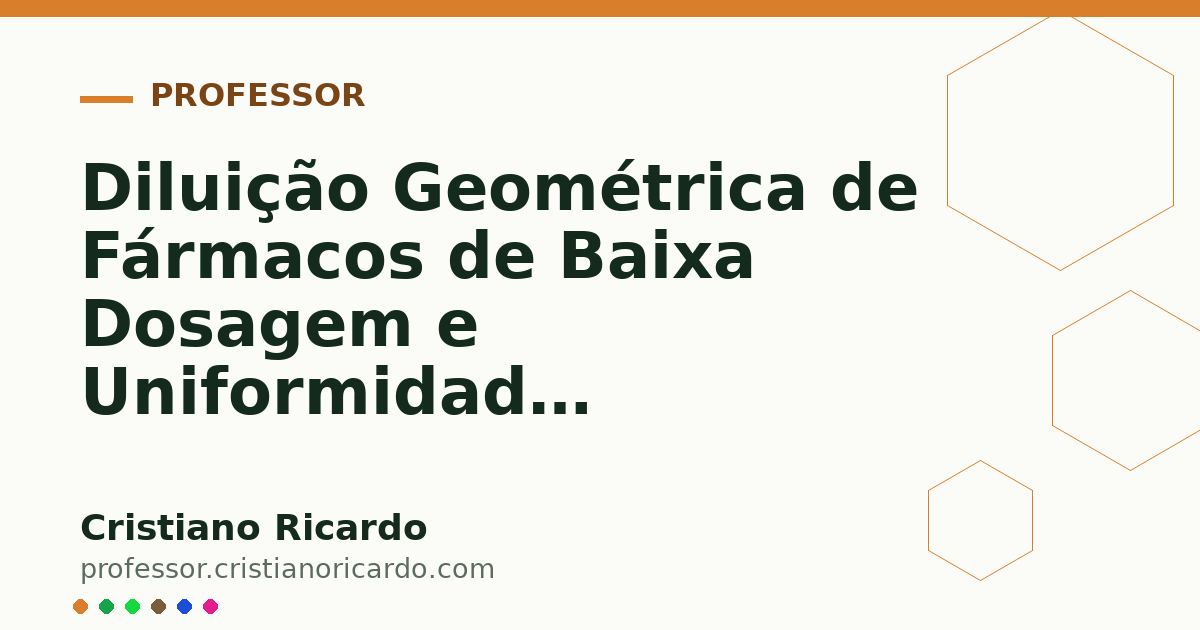 Card OG automático: Diluição Geométrica de Fármacos de Baixa Dosagem e Uniformidade Assegurada
