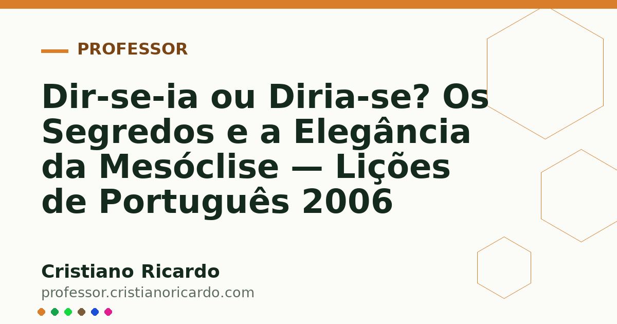 Card OG automático: Dir-se-ia ou Diria-se? Os Segredos e a Elegância da Mesóclise — Lições de Português 2006