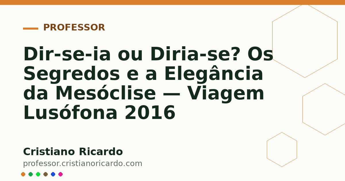 Card OG automático: Dir-se-ia ou Diria-se? Os Segredos e a Elegância da Mesóclise — Viagem Lusófona 2016