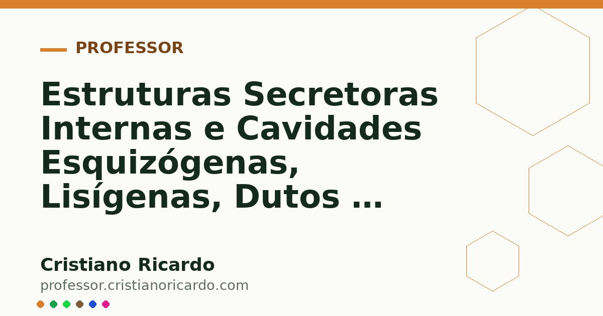 Card OG automático: Estruturas Secretoras Internas e Cavidades Esquizógenas, Lisígenas, Dutos e Laticíferos