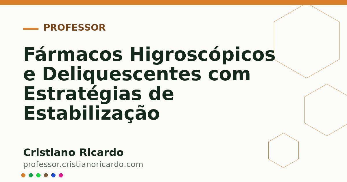 Card OG automático: Fármacos Higroscópicos e Deliquescentes com Estratégias de Estabilização