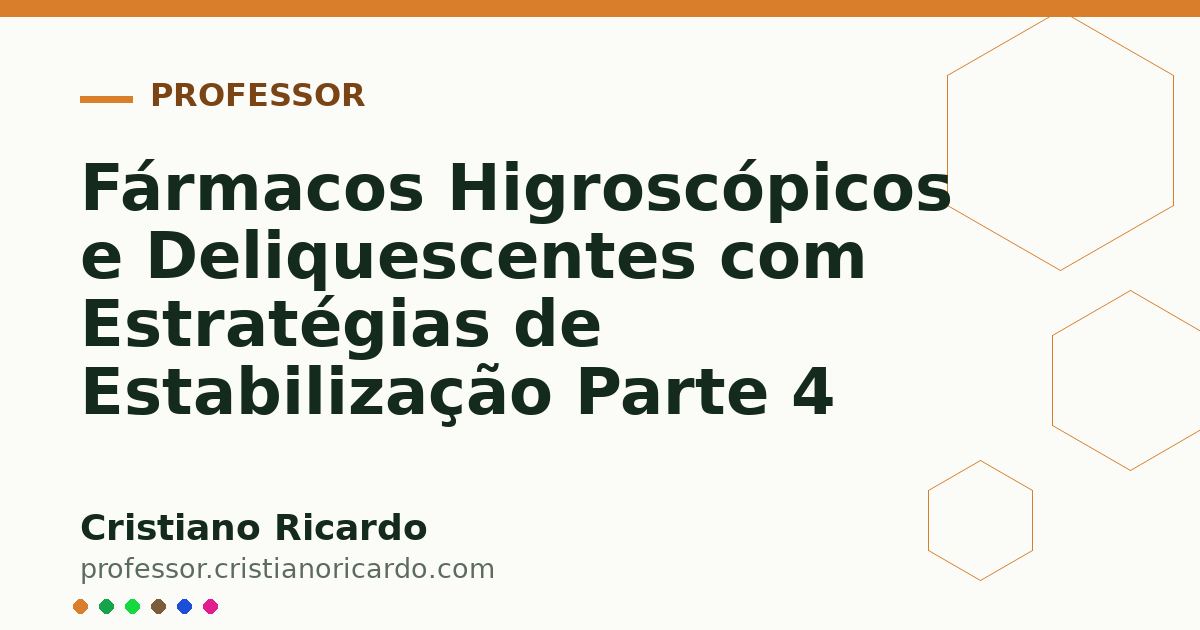 Card OG automático: Fármacos Higroscópicos e Deliquescentes com Estratégias de Estabilização Parte 4
