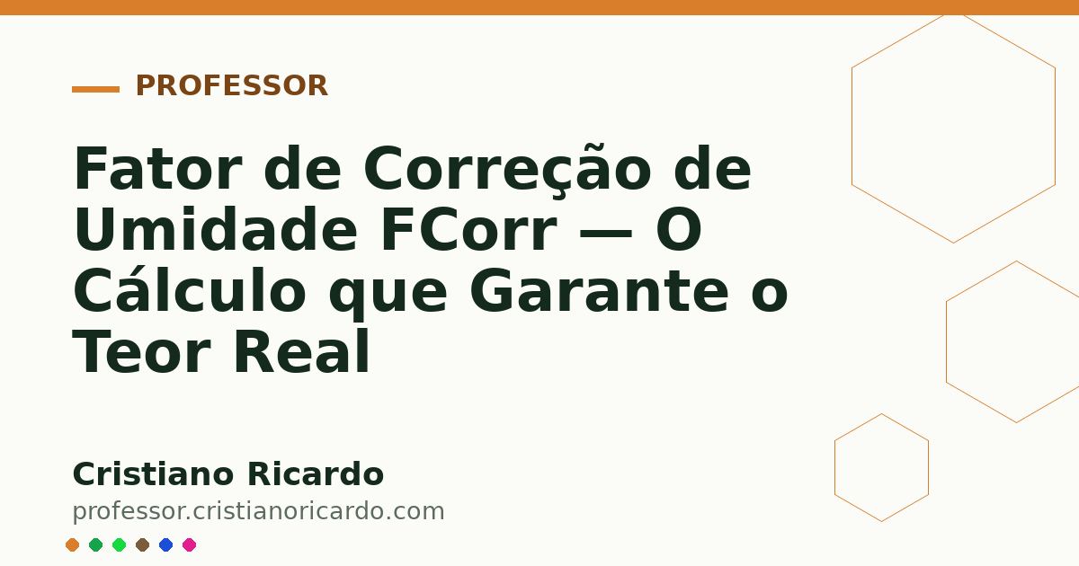 Card OG automático: Fator de Correção de Umidade FCorr — O Cálculo que Garante o Teor Real