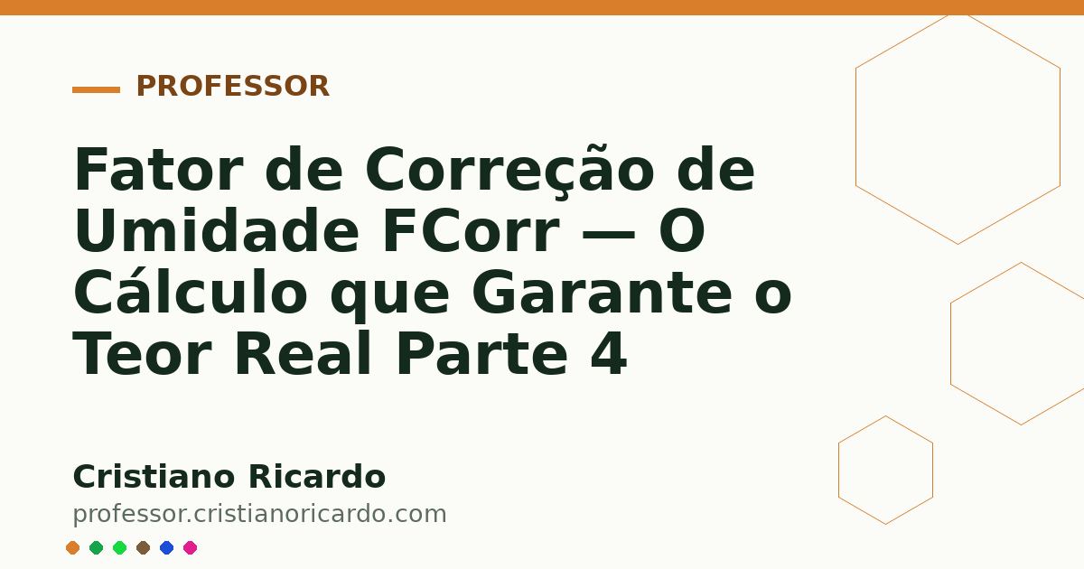 Card OG automático: Fator de Correção de Umidade FCorr — O Cálculo que Garante o Teor Real Parte 4