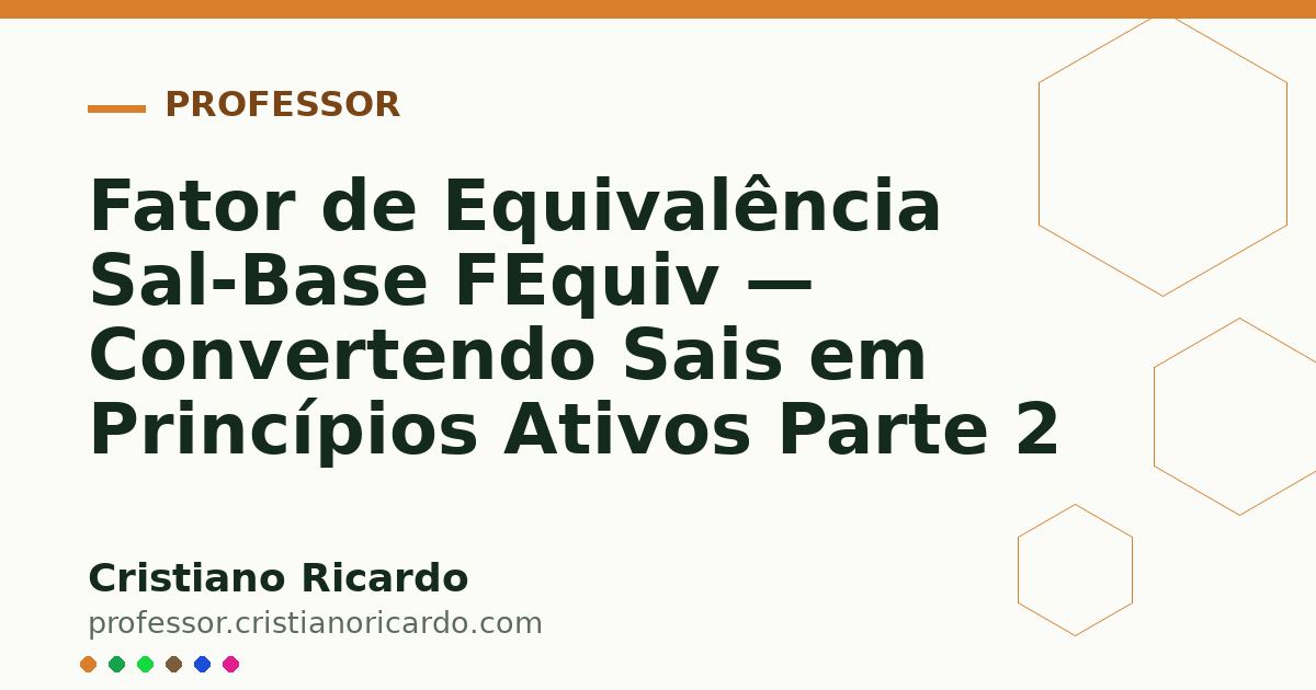Card OG automático: Fator de Equivalência Sal-Base FEquiv — Convertendo Sais em Princípios Ativos Parte 2