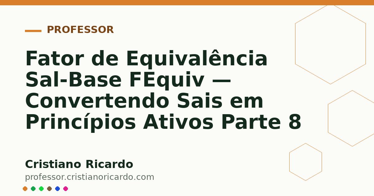 Card OG automático: Fator de Equivalência Sal-Base FEquiv — Convertendo Sais em Princípios Ativos Parte 8