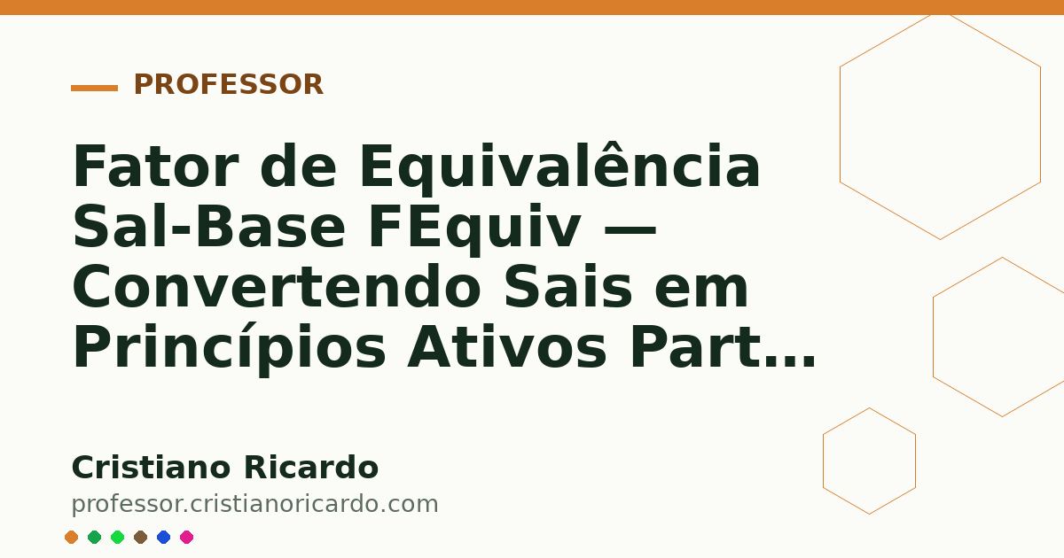 Card OG automático: Fator de Equivalência Sal-Base FEquiv — Convertendo Sais em Princípios Ativos Parte 12