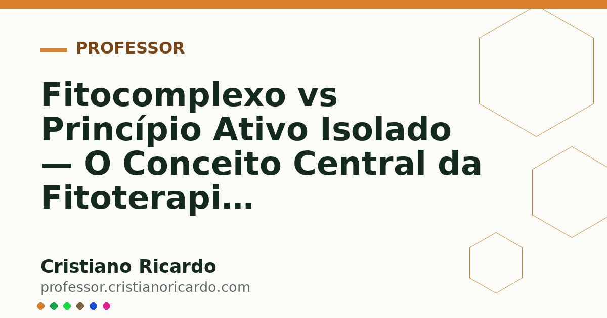 Card OG automático: Fitocomplexo vs Princípio Ativo Isolado — O Conceito Central da Fitoterapia Aprofundamento 5
