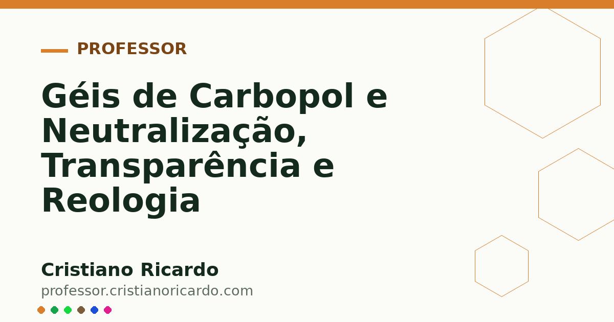 Card OG automático: Géis de Carbopol e Neutralização, Transparência e Reologia