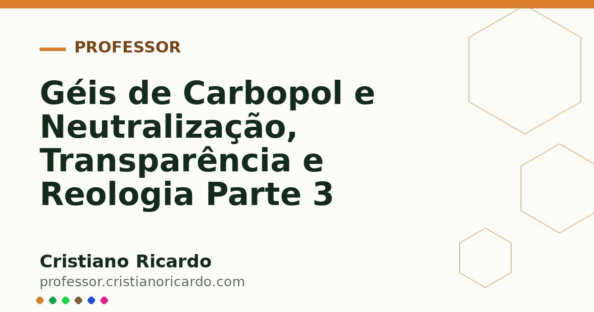 Card OG automático: Géis de Carbopol e Neutralização, Transparência e Reologia Parte 3