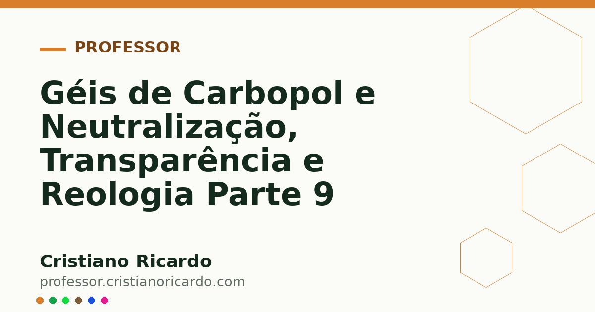 Card OG automático: Géis de Carbopol e Neutralização, Transparência e Reologia Parte 9