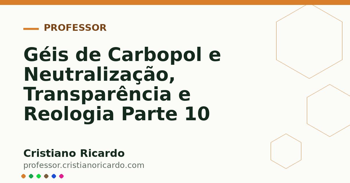Card OG automático: Géis de Carbopol e Neutralização, Transparência e Reologia Parte 10