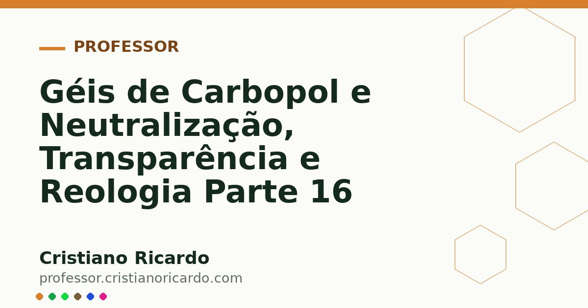 Card OG automático: Géis de Carbopol e Neutralização, Transparência e Reologia Parte 16