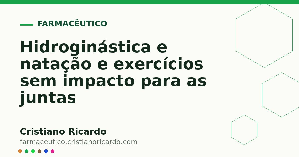 Card OG automático: Hidroginástica e natação e exercícios sem impacto para as juntas