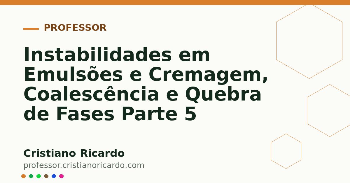 Card OG automático: Instabilidades em Emulsões e Cremagem, Coalescência e Quebra de Fases Parte 5