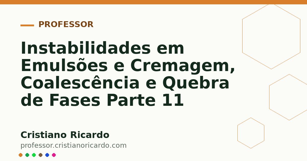 Card OG automático: Instabilidades em Emulsões e Cremagem, Coalescência e Quebra de Fases Parte 11