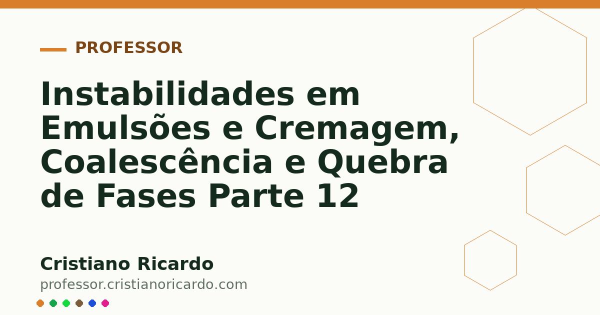 Card OG automático: Instabilidades em Emulsões e Cremagem, Coalescência e Quebra de Fases Parte 12