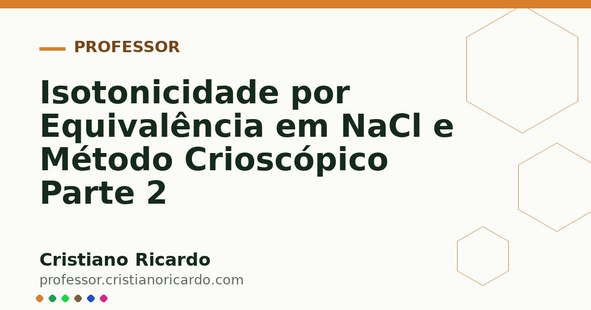 Card OG automático: Isotonicidade por Equivalência em NaCl e Método Crioscópico Parte 2
