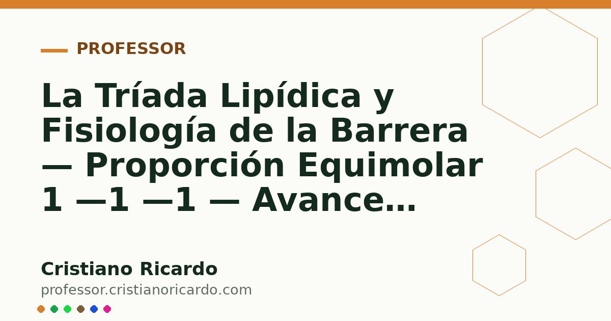 Card OG automático: La Tríada Lipídica y Fisiología de la Barrera — Proporción Equimolar 1 —1 —1 — Avances Tecnológicos 2020