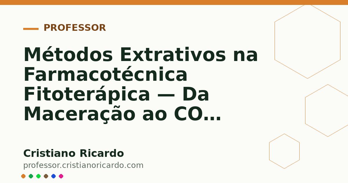 Card OG automático: Métodos Extrativos na Farmacotécnica Fitoterápica — Da Maceração ao CO2 Supercrítico Aprofundamento 10