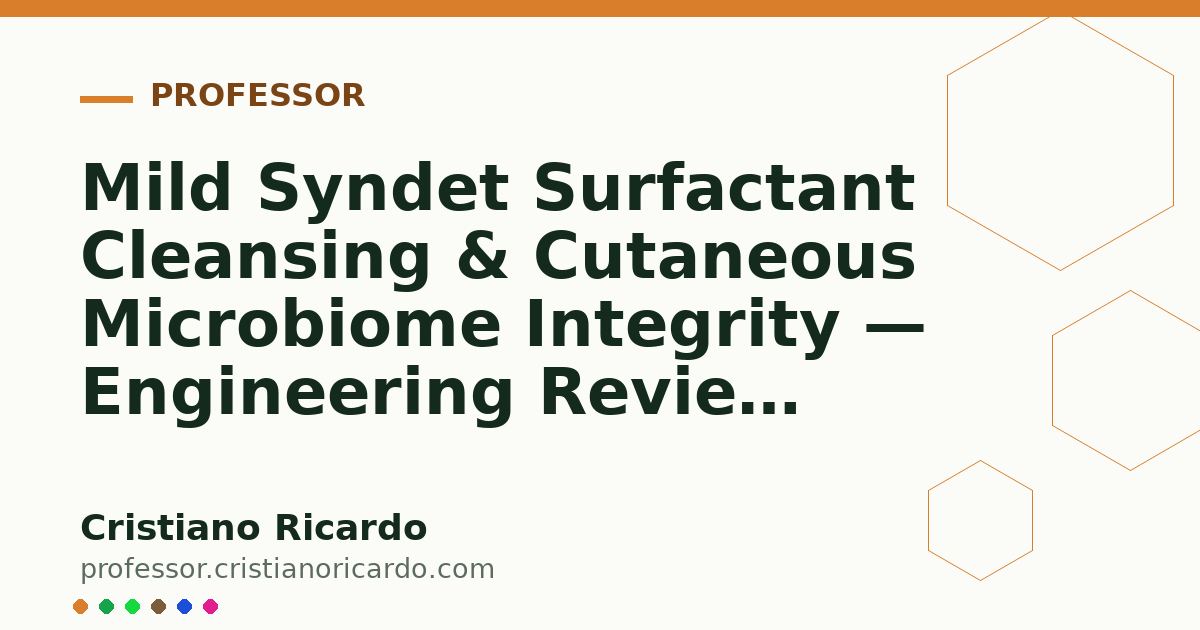 Card OG automático: Mild Syndet Surfactant Cleansing & Cutaneous Microbiome Integrity — Engineering Review 2013