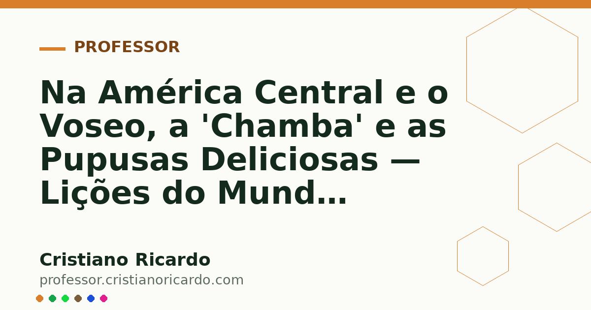 Card OG automático: Na América Central e o Voseo, a 'Chamba' e as Pupusas Deliciosas — Lições do Mundo Hispânico 2025