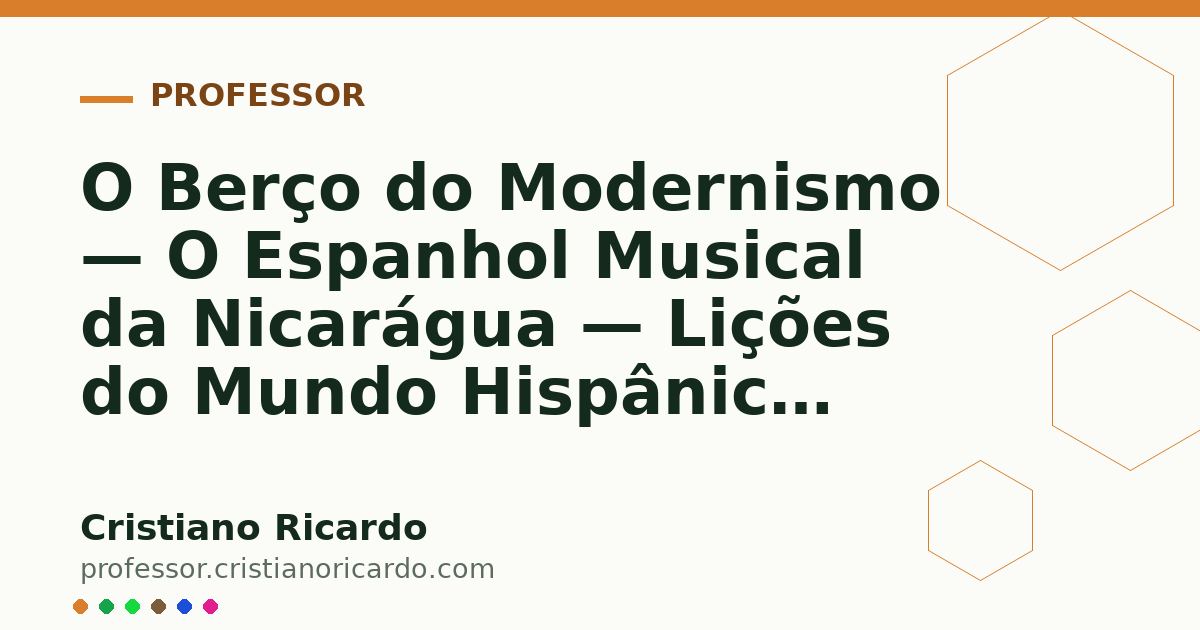 Card OG automático: O Berço do Modernismo — O Espanhol Musical da Nicarágua — Lições do Mundo Hispânico 2010