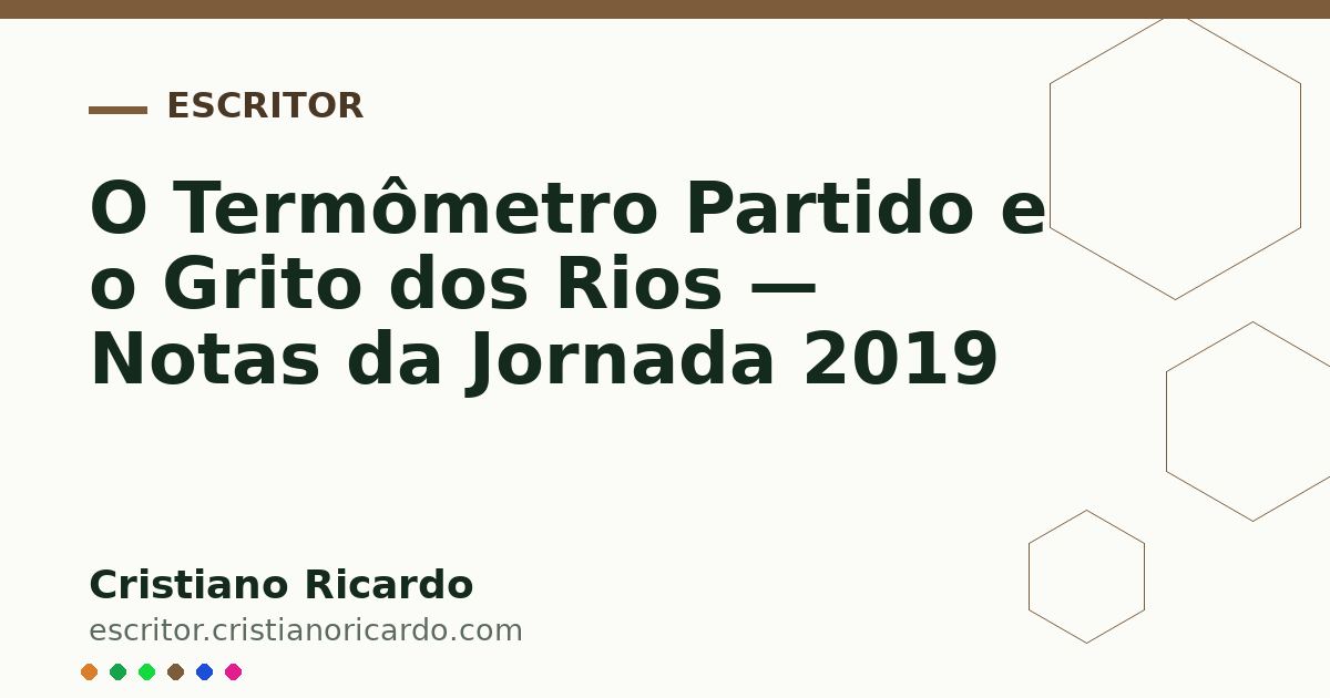 Card OG automático: O Termômetro Partido e o Grito dos Rios — Notas da Jornada 2019