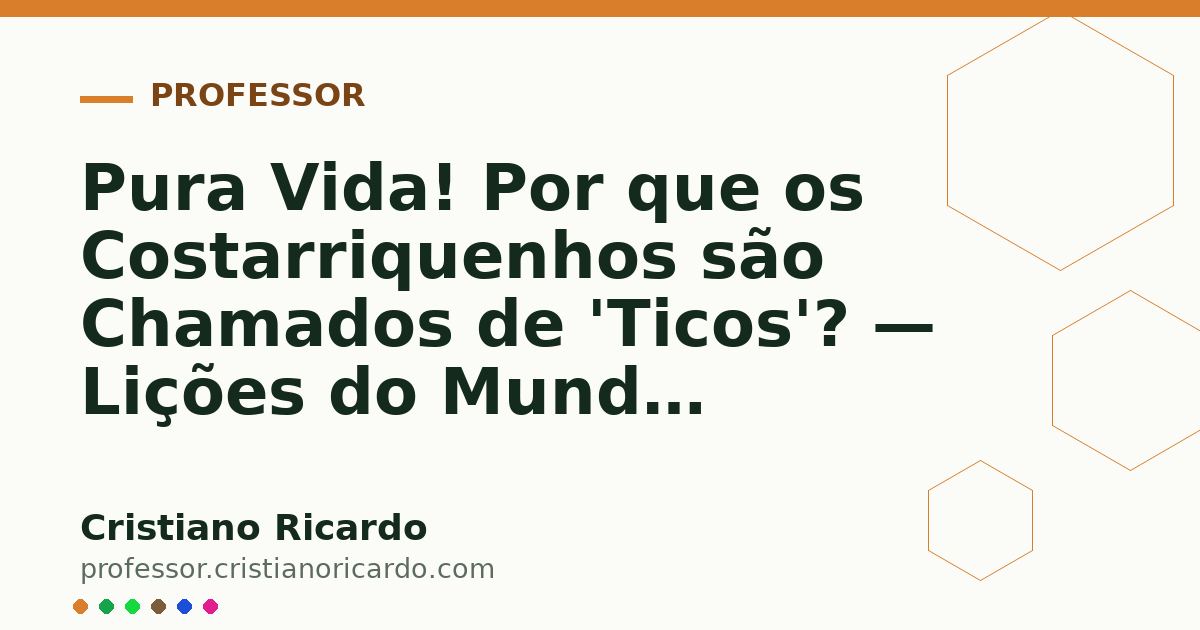 Card OG automático: Pura Vida! Por que os Costarriquenhos são Chamados de 'Ticos'? — Lições do Mundo Hispânico 2024