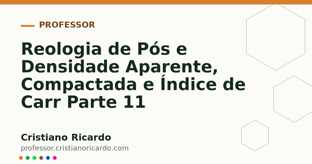 Card OG automático: Reologia de Pós e Densidade Aparente, Compactada e Índice de Carr Parte 11