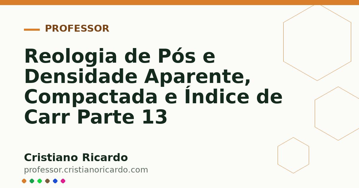 Card OG automático: Reologia de Pós e Densidade Aparente, Compactada e Índice de Carr Parte 13