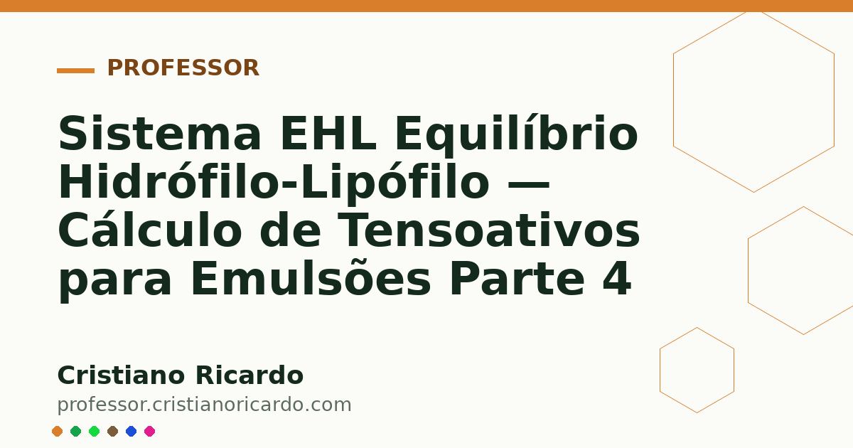Card OG automático: Sistema EHL Equilíbrio Hidrófilo-Lipófilo — Cálculo de Tensoativos para Emulsões Parte 4