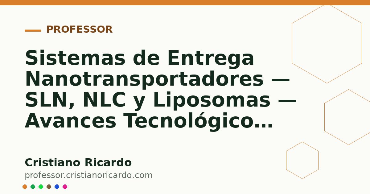 Card OG automático: Sistemas de Entrega Nanotransportadores — SLN, NLC y Liposomas — Avances Tecnológicos 2020
