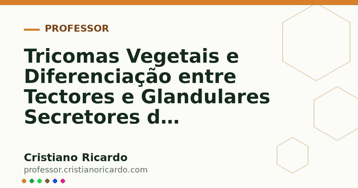 Card OG automático: Tricomas Vegetais e Diferenciação entre Tectores e Glandulares Secretores de Metabólitos